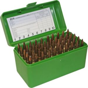 MTM AMMO BOX MTM-RL-50-10 FLIP TOP (GREEN) - 50
