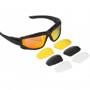 SHOOTING GLASSES CLEAR/YELLOW/GRAY LENSES 1.8MM BLACK FRAME
