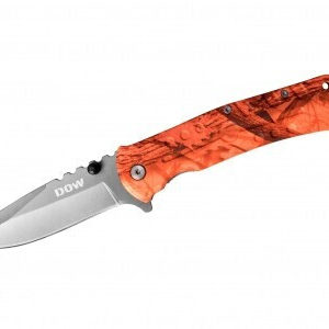 D.O.W. FOLDING BLADE WITH POCKET HOOK ORANGE CAMO/GREY BLADE