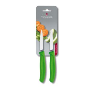 VICTORINOX CLASSIC PARING KNIFE  2 PC SER BLIST GREEN