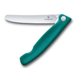 VICTORINOX FOLD STEAK PARING KNIFE SERRATED GREEN