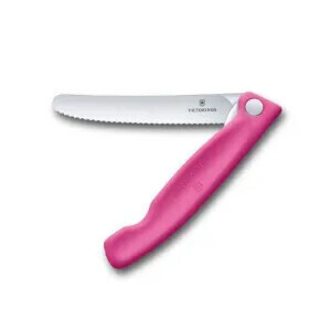 VICTORINOX FOLD STEAK PARING KNIFE SERRATED PINK