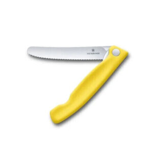 VICTORINOX FOLD STEAK PARING KNIFE SERRATED YELLOW